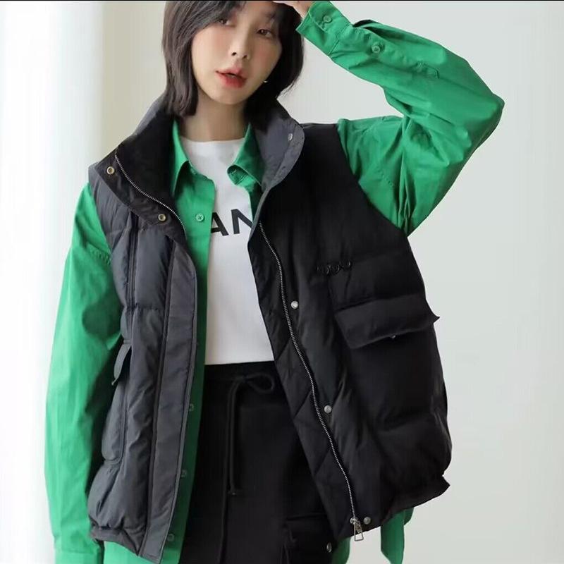 Down vest women's 2024 new style duck down jacket short down jacket women's vest hair vest jacket