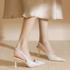 New Chinese style with skirt, sandals, high heels, women's stiletto, 2025 new pointed and versatile French style with cheongsam