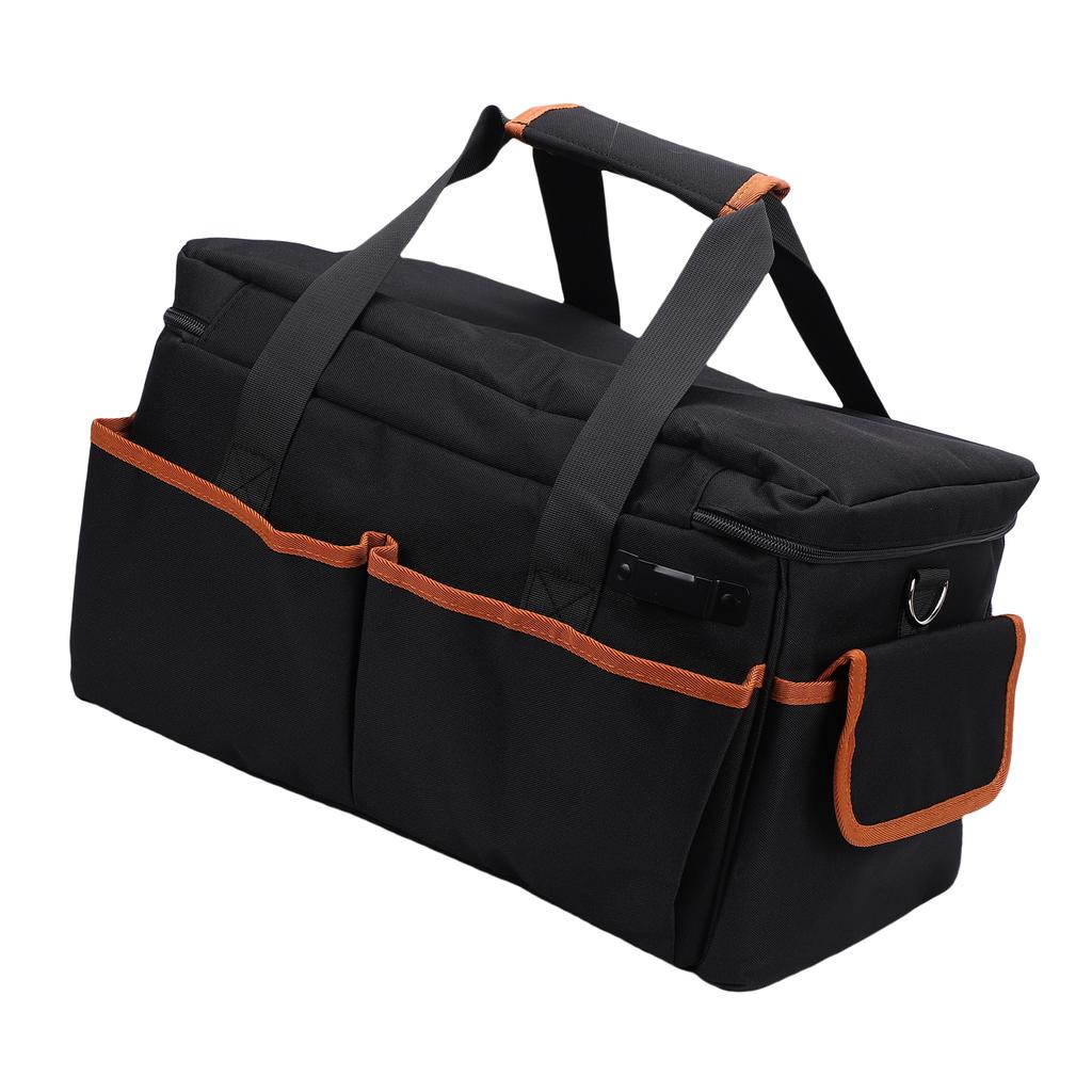 Tool Bag 17in Heavy Duty Hand Tote Storage Organizer Wear Proof Oxford Cloth 20 Pockets Adjustable Shoulder Strap for