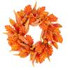 50cm Autumn Leaf Wreath Front Door Decoration Thanksgiving Fall Harvest Festival Seasonal Home Decor Artificial Leaf Garland