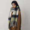 Tonglu homemade mohair imitation cashmere plaid scarf women's autumn and winter new warm thickened scarf shawl