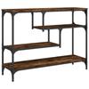 VidaXL Table Console, Bout de Canapé avec Étagère, Table d'Appoint avec Pieds, Meuble de Rangement Entrée, Industriel, Chêne 838915