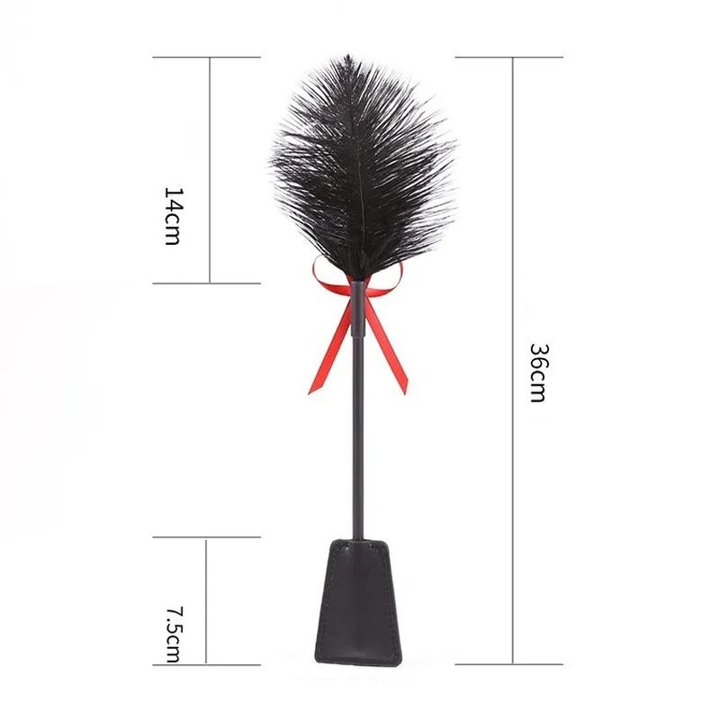 Feather Tickled Whip Erotic Punish Leather Spanking Paddle Play Flogger Sex Toys For Couple Woman Lover