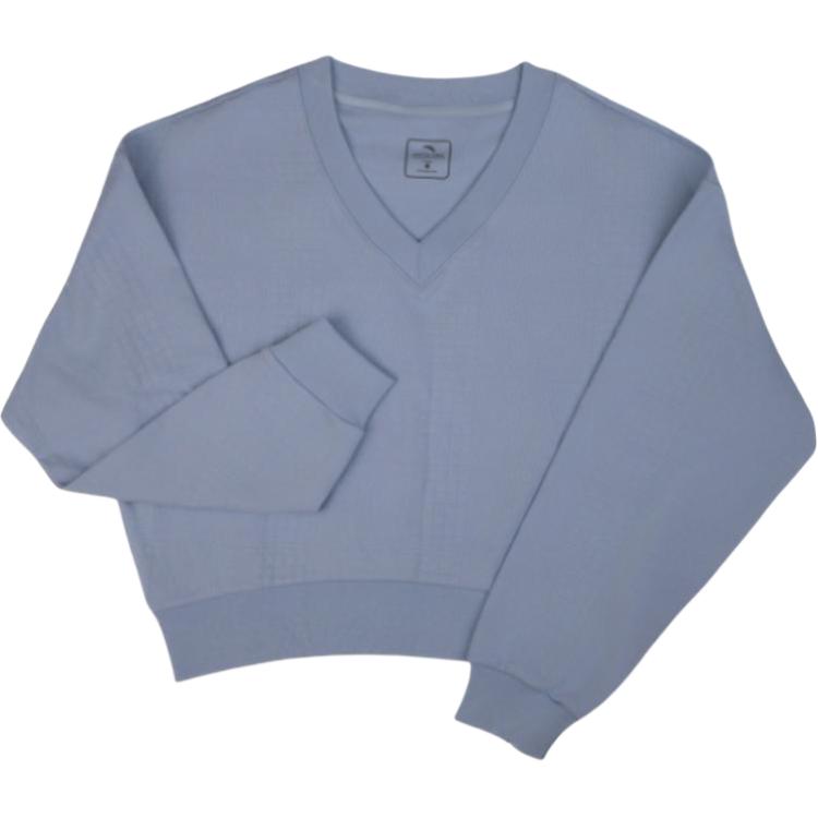 Anta Casual Long Sleeve Pullover Sweatshirt Simple Top Women Tops Butterfly-Wing-Blue 162537714-2