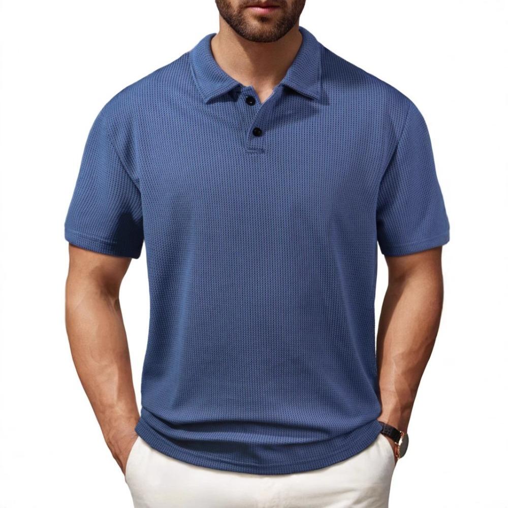 

Мужская летняя свободная повседневная футболка и летний дышащий топ с короткими рукавами XXL синий