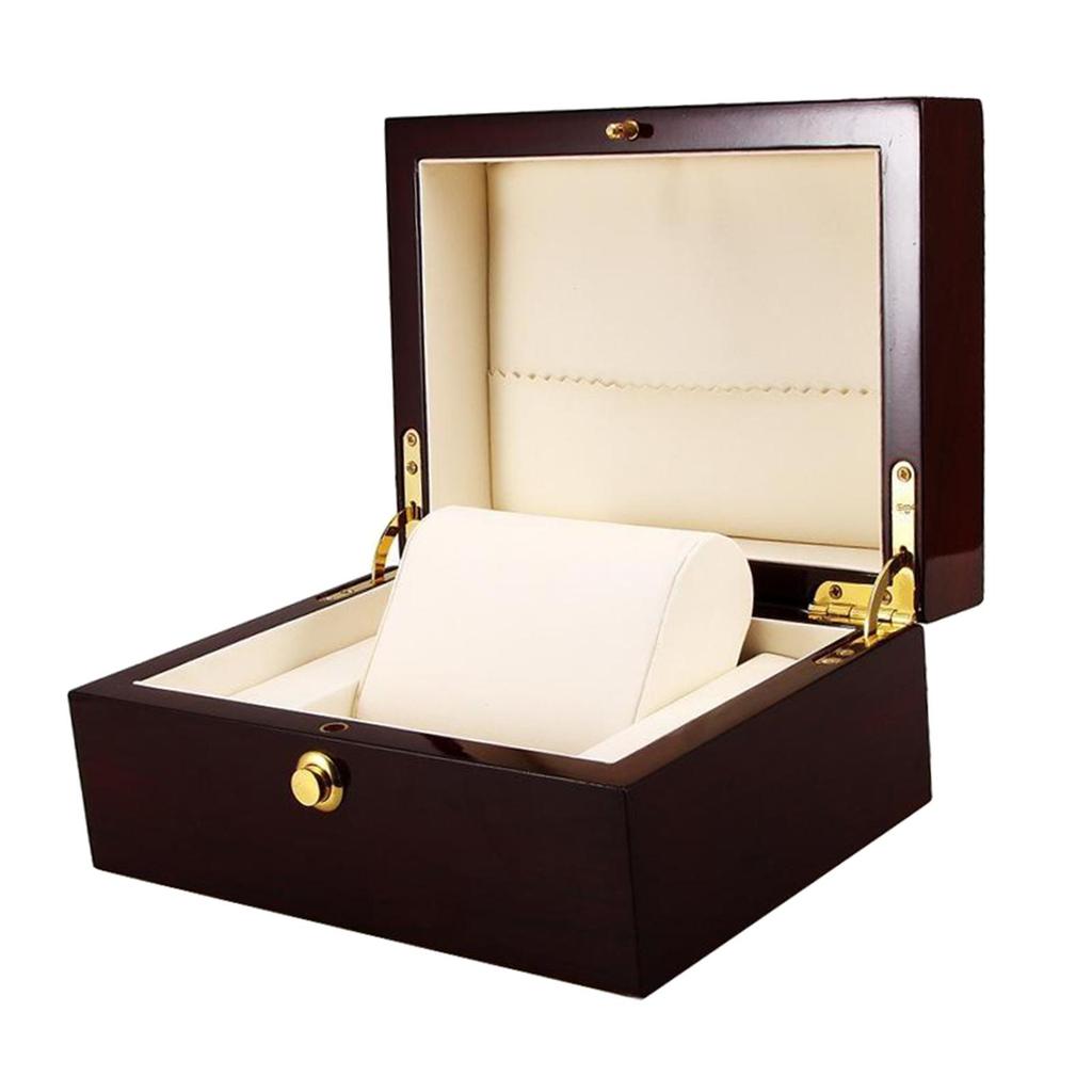 Solid Wood Case Display Organizer, mens Women Jewelry Watches Storage Boxes Holder with Pillow