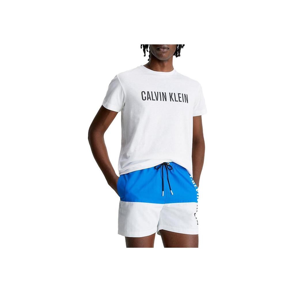 Calvin Klein Logo Print Casual Crew Neck T-Shirt Men Tops White KM00836-YCD