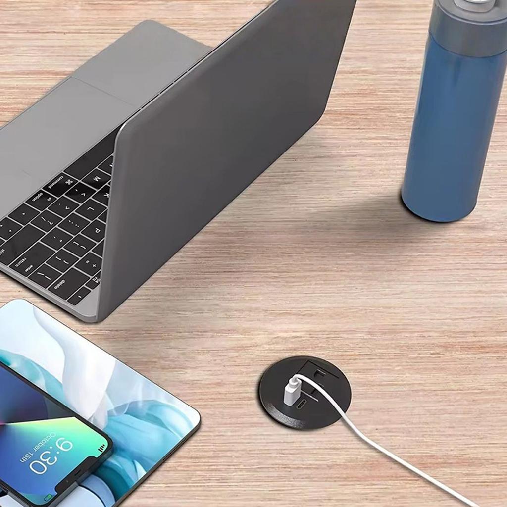 18W USB C Chargers AC Power Outlet Socket Concealed Installation 50mm Diameter OvervoltageS Short CircuitS Safety
