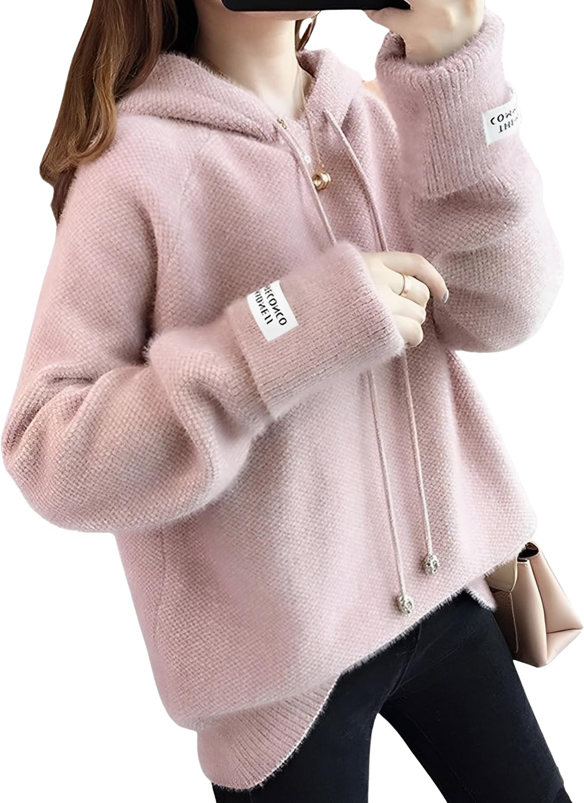 

Newne Fluffy Hoodie with Available in 5 This knit pullover is perfect for fall and It features long a comfortable and a round neck for warmth and