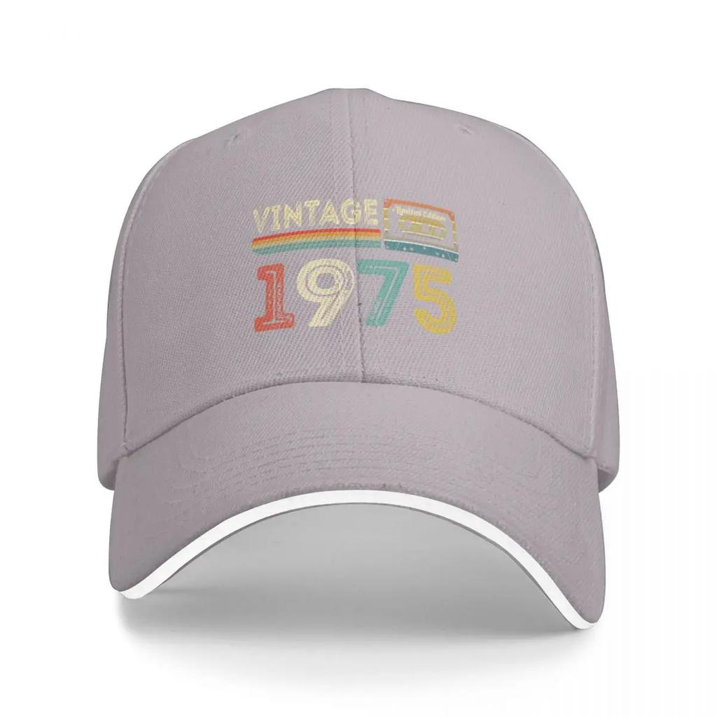 Vintage 1975 48th birthday limited edition retro cassette Baseball Cap Beach Outing Dropshipping Men Caps Womens