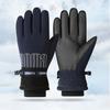 1 Pair Ski Gloves Water-Resistant Plush Lining Thickened Winter Warm Gloves Unisex Touchscreen Snowboarding Gloves