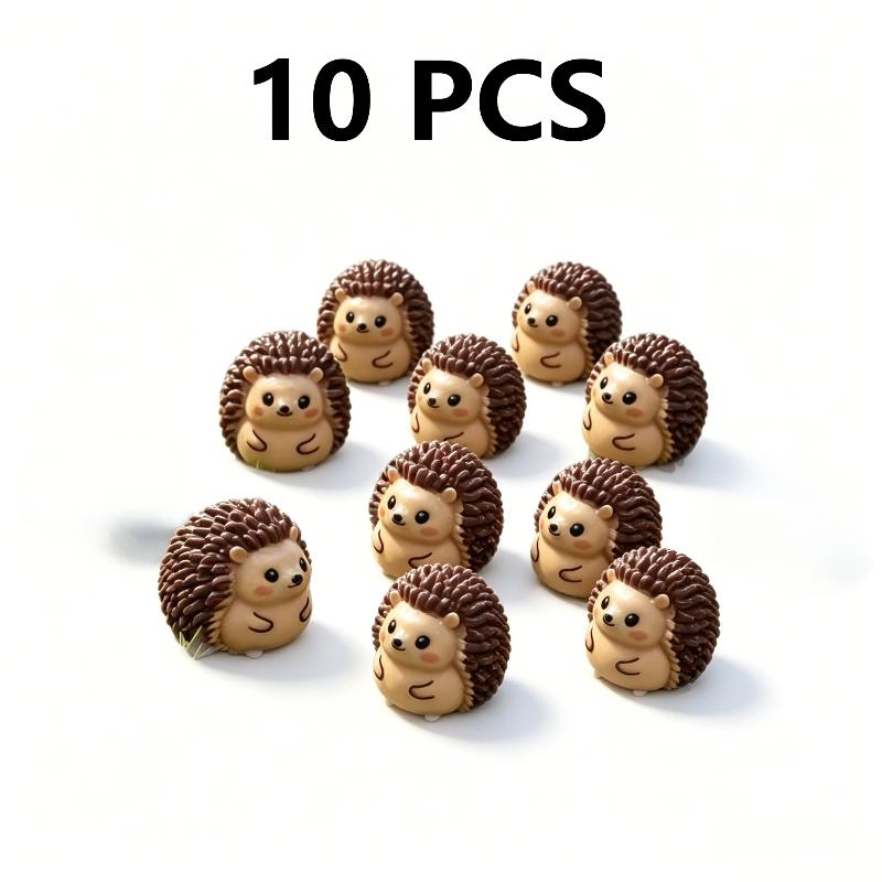 10 Pezzi Mini Riccio Resina Ornamenti Carini Cartoni Animati Animali Figure per Casa Scrivania Giardino delle Fate Decorazione
