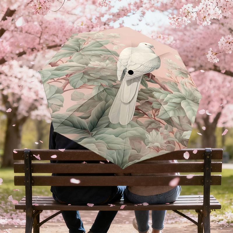 1PC Bird flowerAutomatic Open/Close Umbrella with Windproof, 8-Rib Sturdy Canopy, Durable Ribs, Fashionable Design1204A