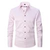 Men's Slim Fit Black Long-Sleeve Business Shirt