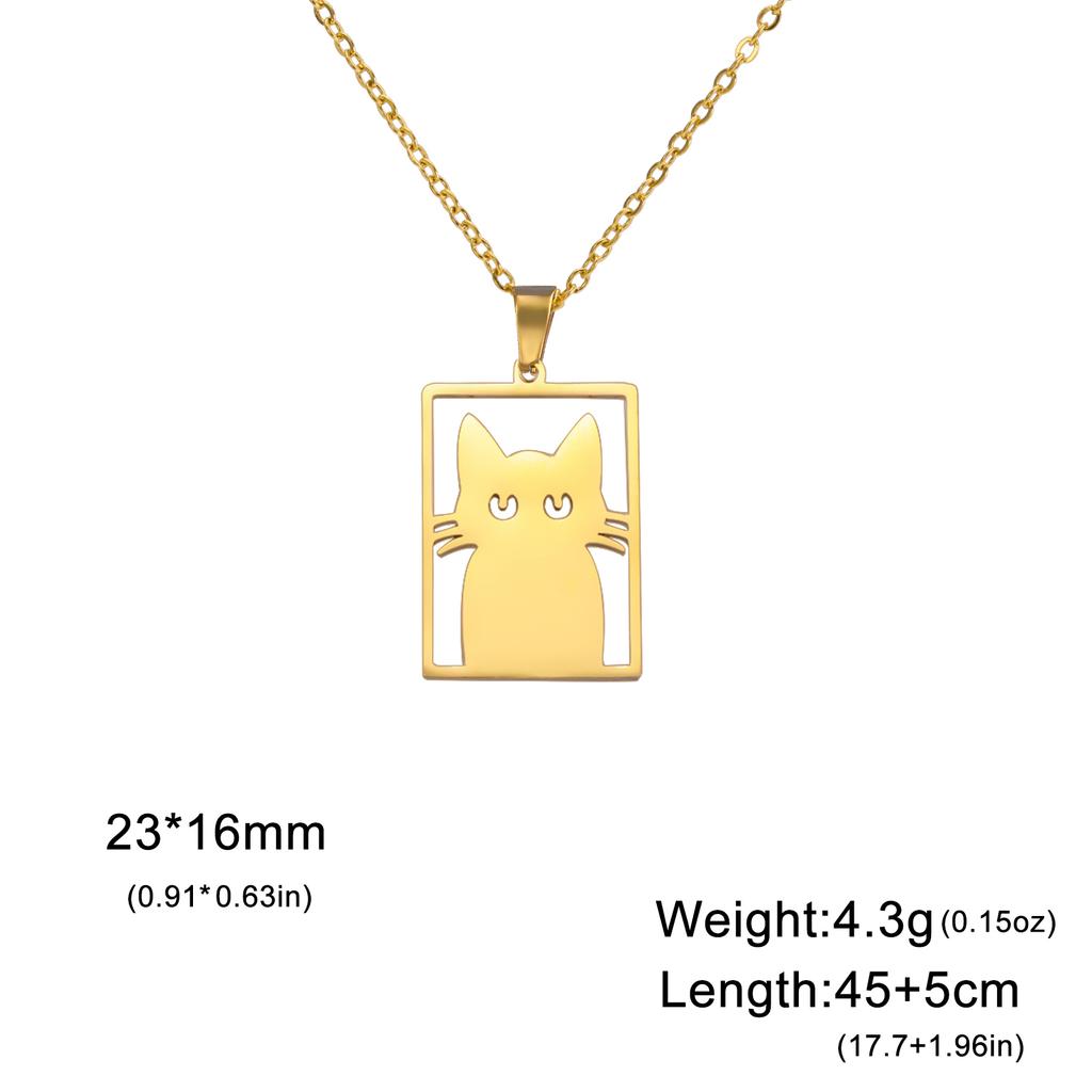 Cazador Cat Kitten Charm Necklace for Women Stainless Steel Animal Pendant Necklace Mother's Day Gift Jewelry 2026 Wholesale