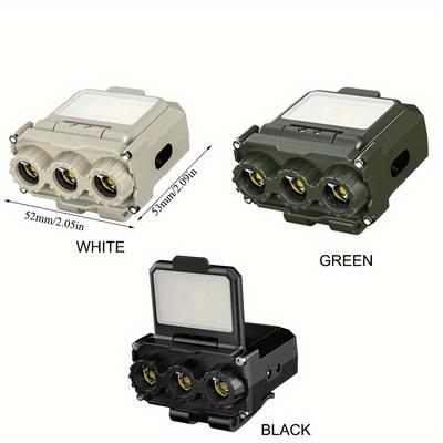 1pc LED Headlamp, Rechargeable Hat Clip Lamp With Wave Induction, 5 Light Modes, Suitable For Outdoor Camping Lighting