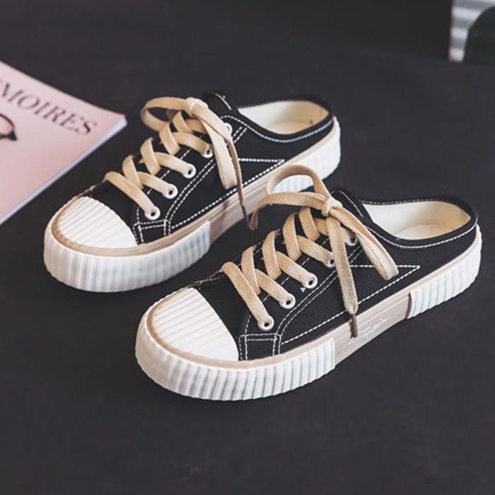 2024 Summer Women's Canvas Slip-On Low-Top Biscuit Half-Slippers