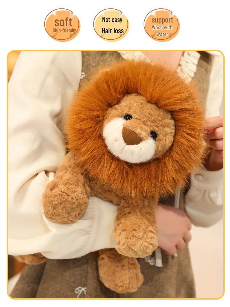 Pelúcia Leão Solar: Simulação de Zoológico Boneco Leãozinho para Crianças