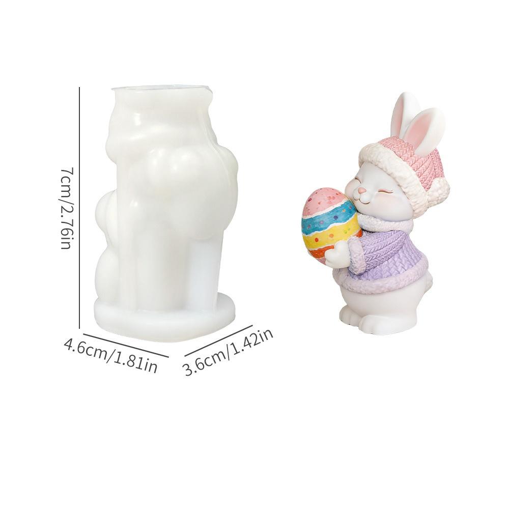 

3D Easter Bunny Egg Silicone Mold DIY Rabbit Candle Mould Resin Soap Making Kit Cute Spring Chocolate Baking Tool Party Decor