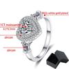 1ct White Gold Heart Cut Moissanite Ring for Women Luxury Quality Jewelry 100% Solid Silver Engagement Wedding Band GRA