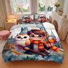 3pcs Harry Potter with Hedwig Quilt Set Cartoon Themed Bed Quilt Set Lovely Character Bedroom Decor Bed Quilt Set Four Seasons (1 Cover + 2Pillow