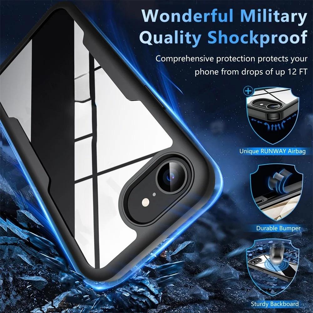 360 Full Body Cover For iPhone 16 15 14 13 12 11 Pro Max 7 8 Plus SE 2 3 16E Built In Screen Protector Silicone Protective Case