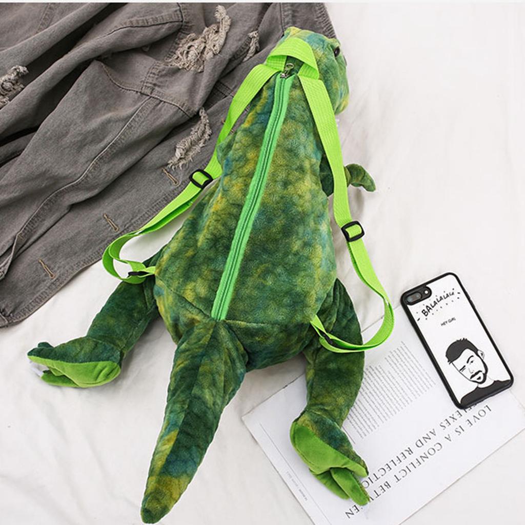 Kids Dinosaur Backpack Cartoon 3D Dinosaur Shape Soft Plush Kids Cute Animal Backpack for Travel School Camping
