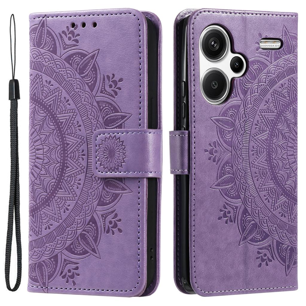 Pour Xiaomi Redmi Note 13 Pro+ 5G Étui Mandala Fleur Imprimé Cuir PU Housse à Rabat