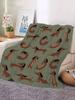1pc Flannel Blanket Dachshund Print Gift/ Air Conditioning/ Living Room Blanket