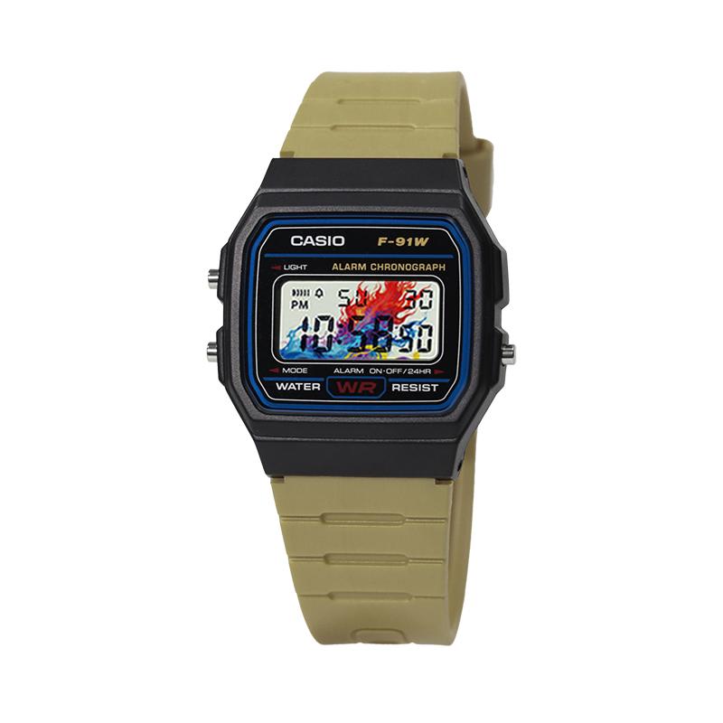 CASIO Customized watch modified series life waterproof Quartz resin strap men and women same style color dial WuCaiBanLan