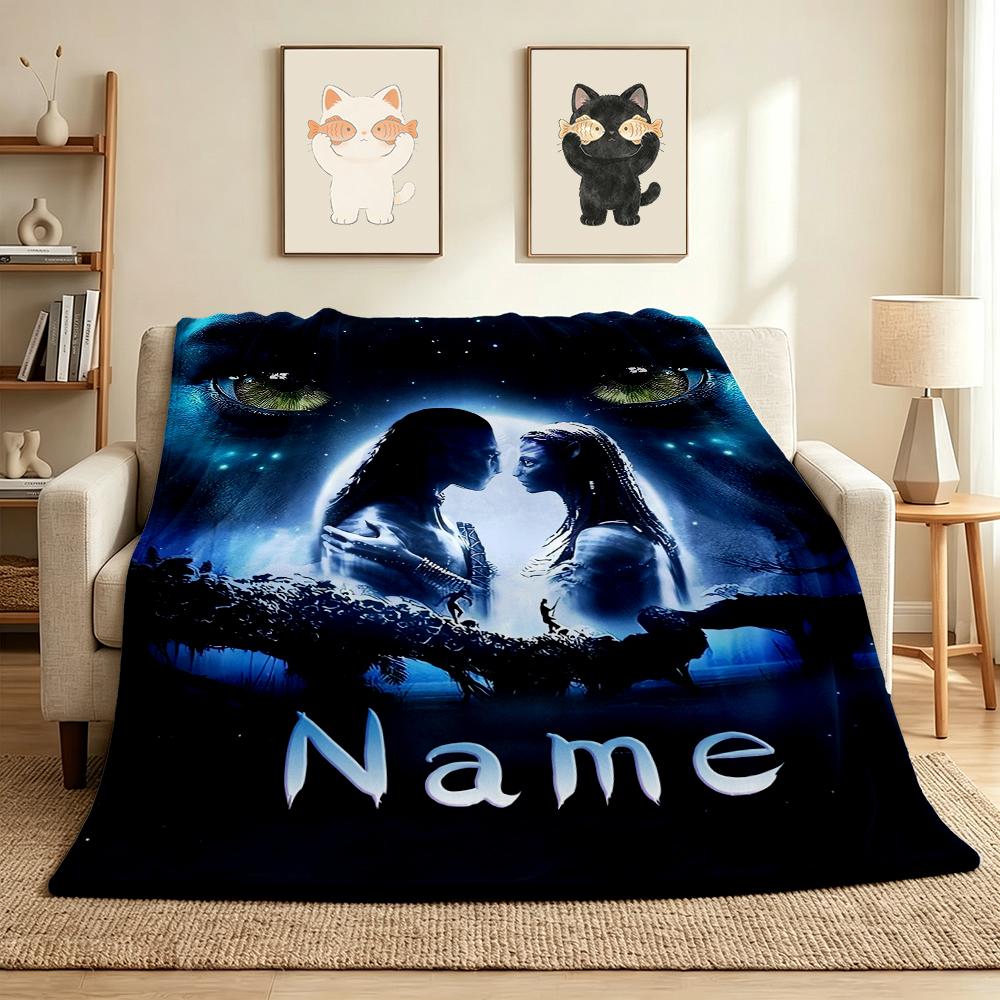 Custom Name Avatar World Flannel Blanket Throw Blanket Soft Warm Sofa Bed Decor Unique Gift