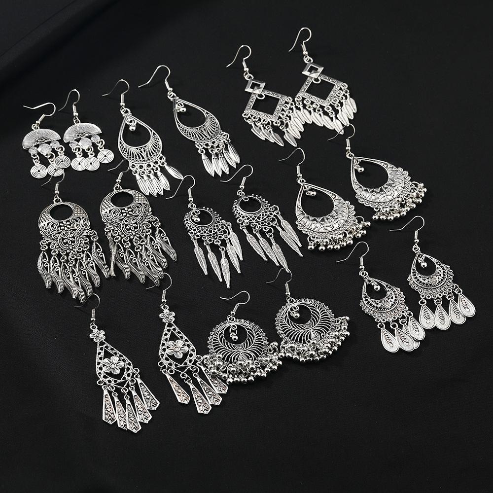 Retro Ethnic Style Fringed Earrings Women'S Long Temperament Versatile Earrings Fashion Personality Exotic Earrings