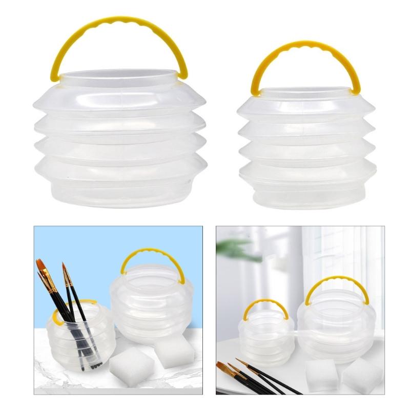 Painting Brush Washing Bucket Mini Foldable Plastic Acrylic Oil Painting Brush Bucket for Art Watercolor Oil Painting