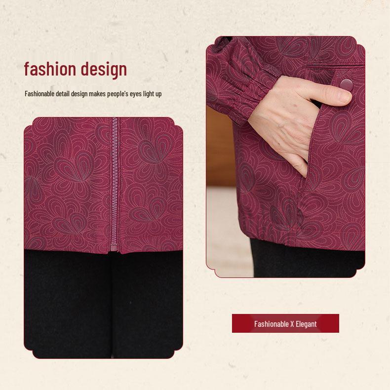 Women's Spring & Autumn 2026 Lapel Jacket - Stylish Loose Fit for Middle-Aged & Elderly