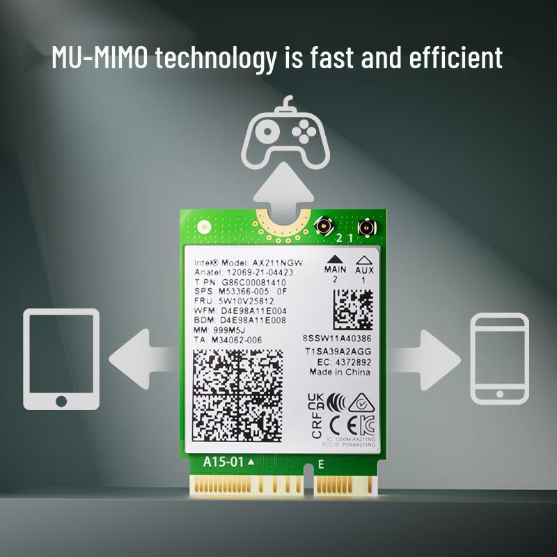 MOGE Intel AX211 WiFi 6E Tri-Band M.2 Wireless Card (CN version)