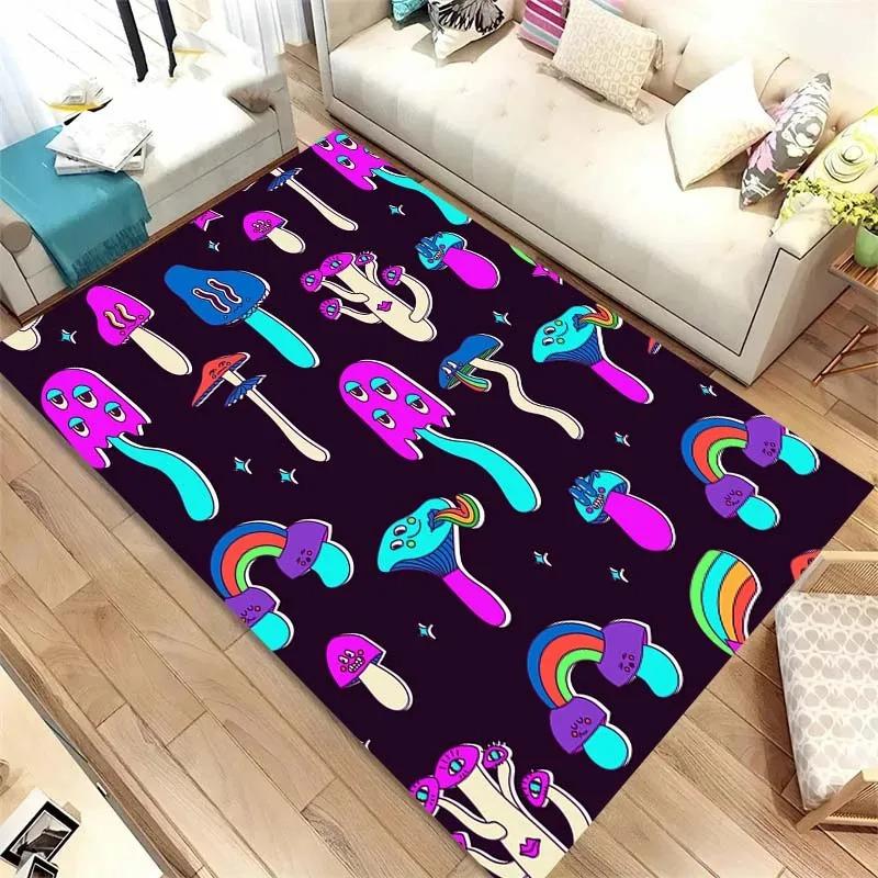 Colorful Mushroom Pattern Floor Mats Door Front Decoration Home Living Room Floor Mats