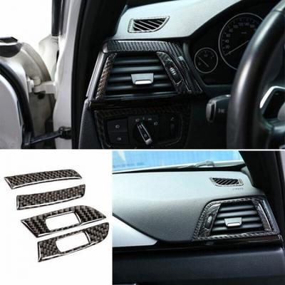 For BMW 3 4 Series GT 13- Real Carbon Fiber Console L&R Air Outlet Vent Trim