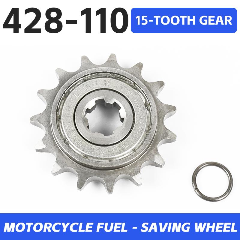 Hochwertiges Motorrad-Getrieberad Rollrad, Kraftstoffsparendes Rad, 428-15 Zähne, 420-14 Zähne kleines Ritzel