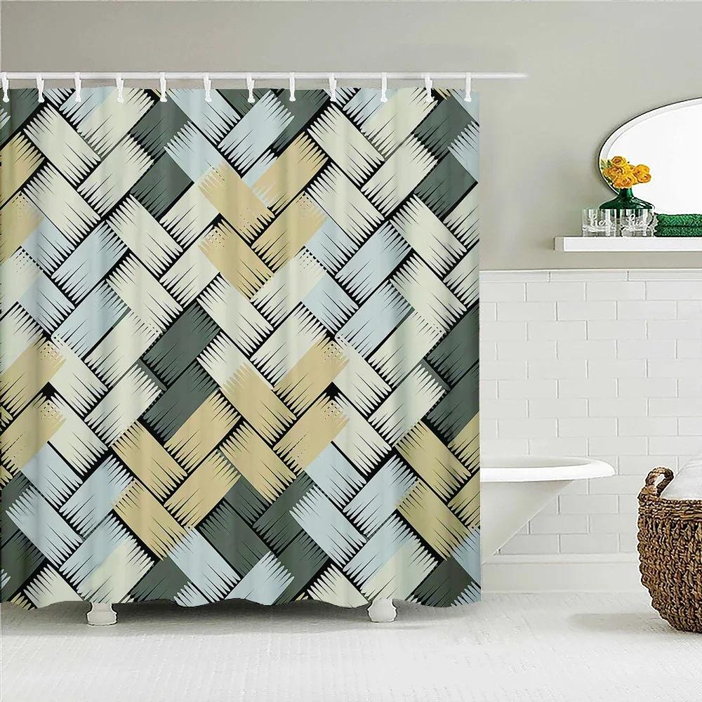 Geometryczny wzór drukowanie zasłona prysznicowa łazienka 3D wodoodporna tkanina zasłony prysznicowe duże 180x200 cm do zasłony łazienkowej