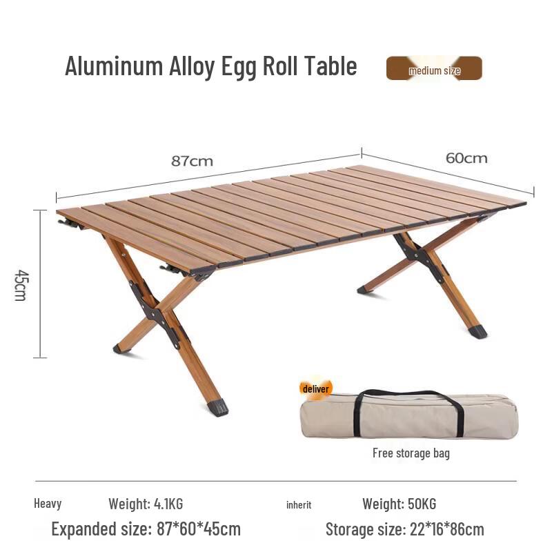 Portable Aluminum Roll-up Camping Table