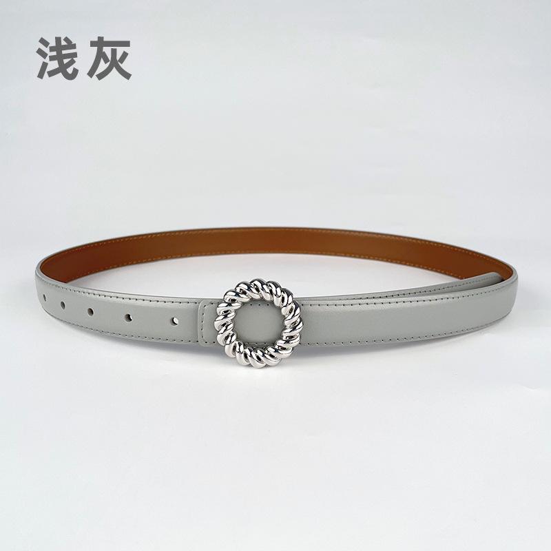 Leather Women'S Belt Cowhide Simple Match Casual Pants Jeans Decorative Women'S Belt