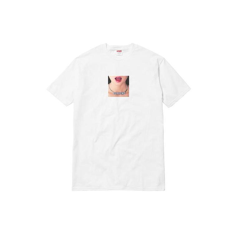 Supreme SS18 Necklace Tee White Printing