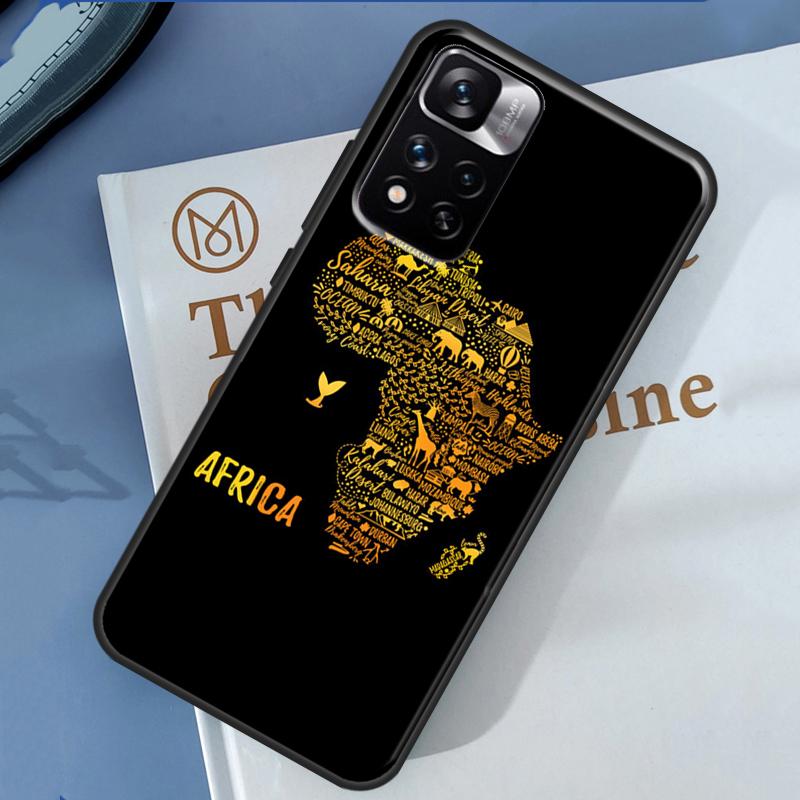 Afrika Karte Geografie Bemalte Hülle Für Xiaomi Redmi Note 14 13 11 9 10 12 Pro 9S 10S 11S 12S Redmi 10C 12C 13C 14C Abdeckung