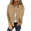 Women's Casual Crewneck Long-sleeve Tassel Woolen Solid Color Coat