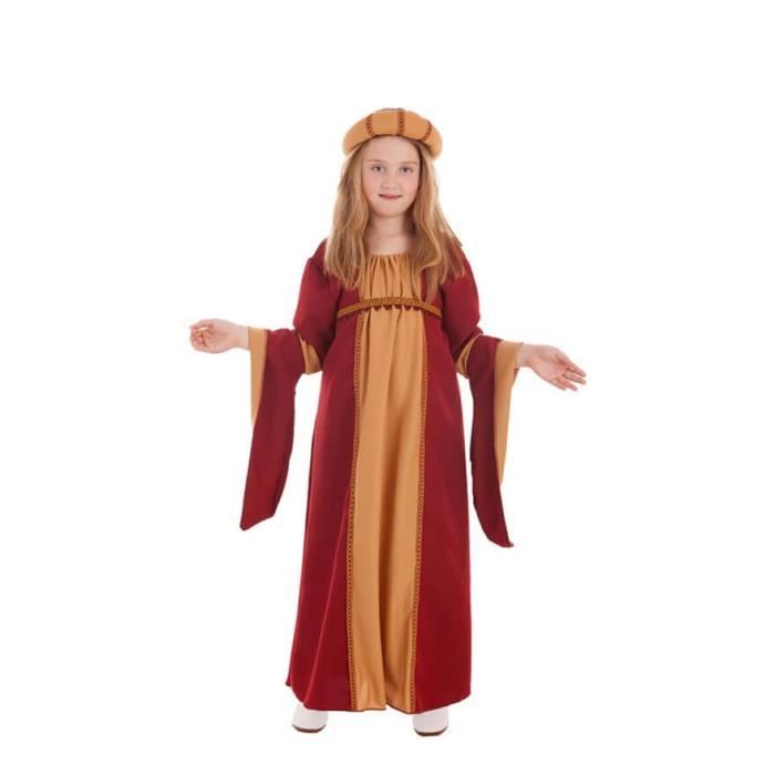 Déguisement Courtisane Médiévale Fille - Disfrazzes - Rouge - Robe, Ceinture et Coiffe - Intérieur
