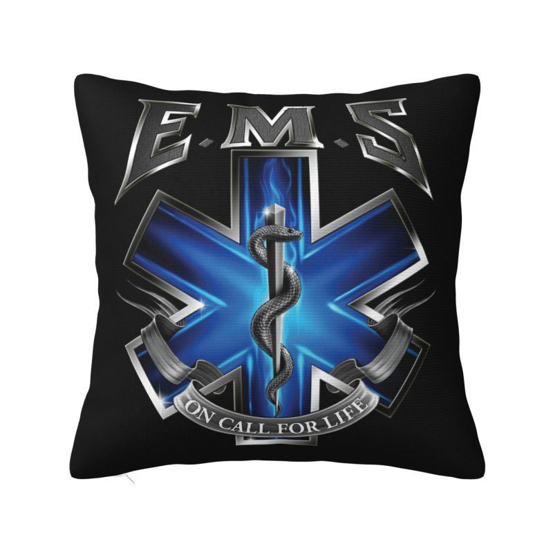 Ems Star Of Life Pillow Case Sofa Emt Paramedic Medical Nordic Cushion Cover Velvet Pillowcase 30x30cm 12x12in