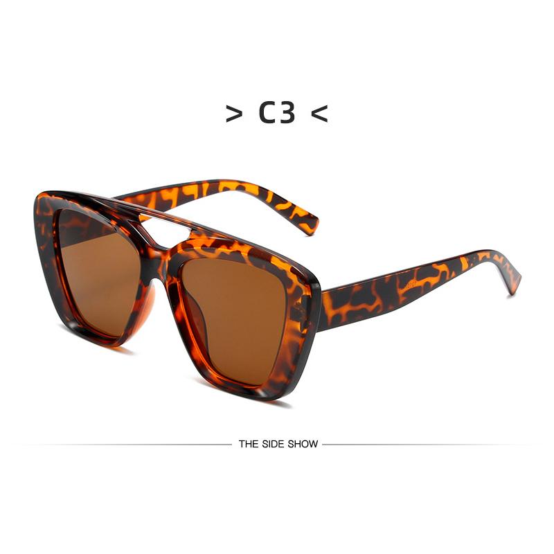 Trend In Big Square Frame Glasses for Women Double Bridge Sunglasses Men Ultraviolet Uv400 Yellow Vintage Style Fishing Outdoor
