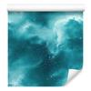 Watercolor Galaxy Wallpaper, Turquoise Background, Turquoise Center, 50x1000