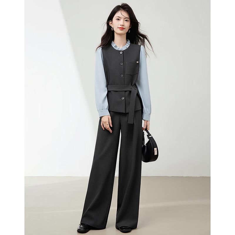 Women's Elegant Long Sleeve Top & Casual Pants Set