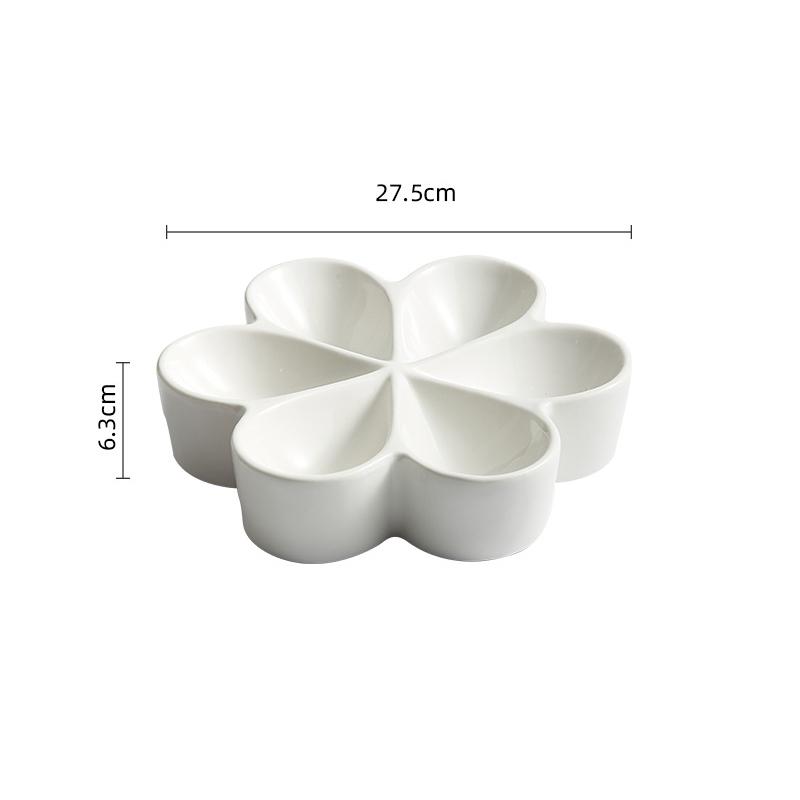 Irregular Shape Ceramic Dinner Plate Multi Grid Specialty Snack Desserts Tray Restaurant Solid Color Cutlery Sashimi Sushi Plate